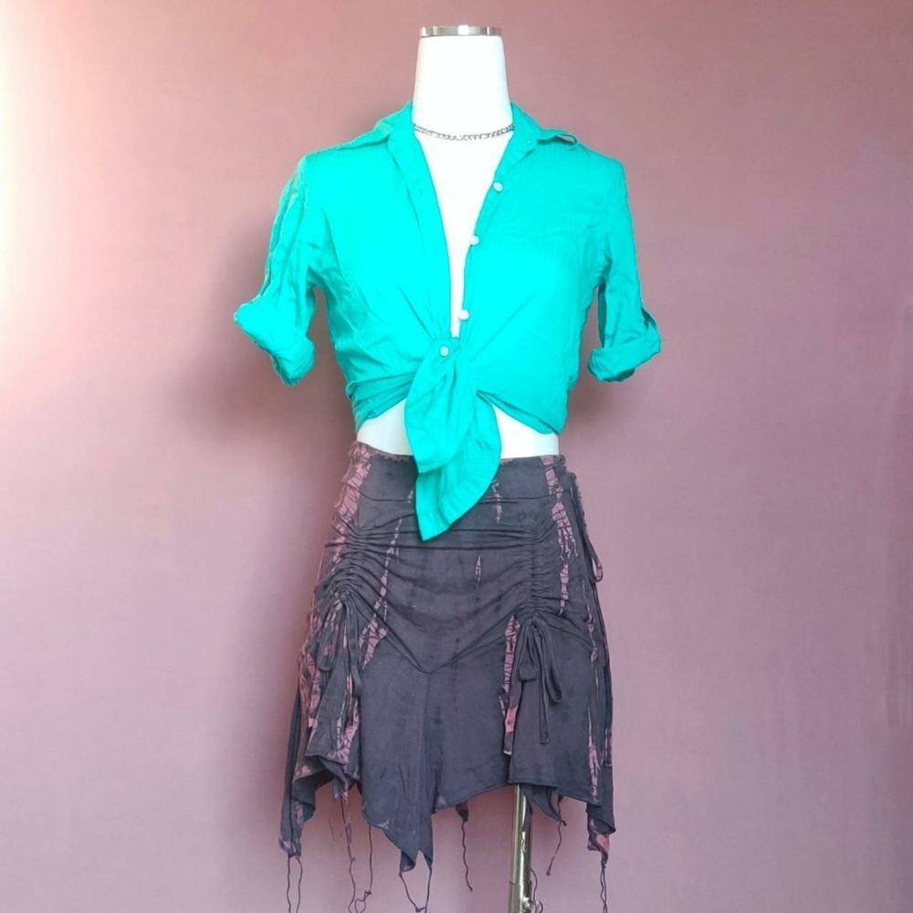 Ralph Lauren Teal Pinstripe Polo Blouse